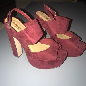 Burgundy Suede Heels